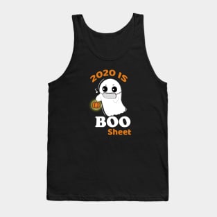 2020 Is Boo Sheet Funny Pumpkin Ghost Halloween Tank Top